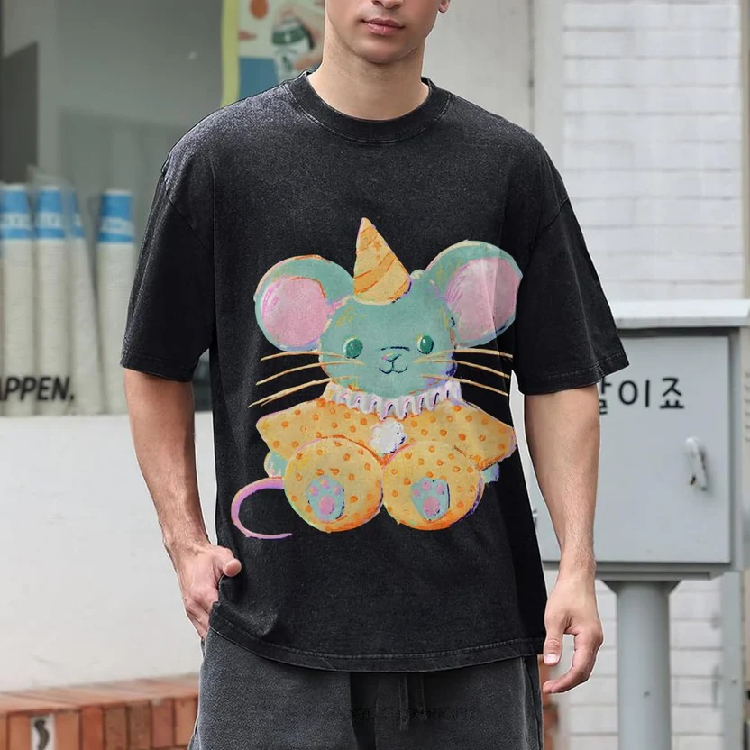 Circus Mouse Unisex Vintage Washed Tee
