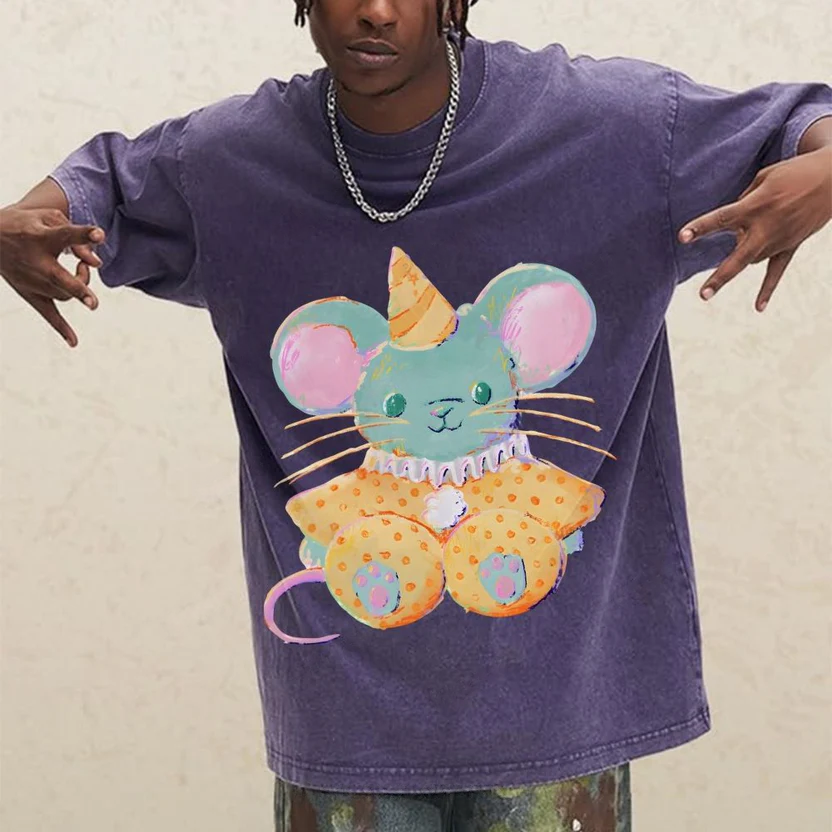 Circus Mouse Unisex Vintage Washed Tee