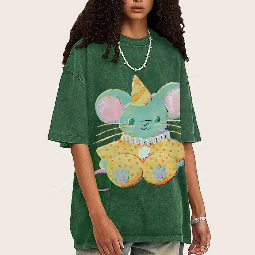 Circus Mouse Unisex Vintage Washed Tee