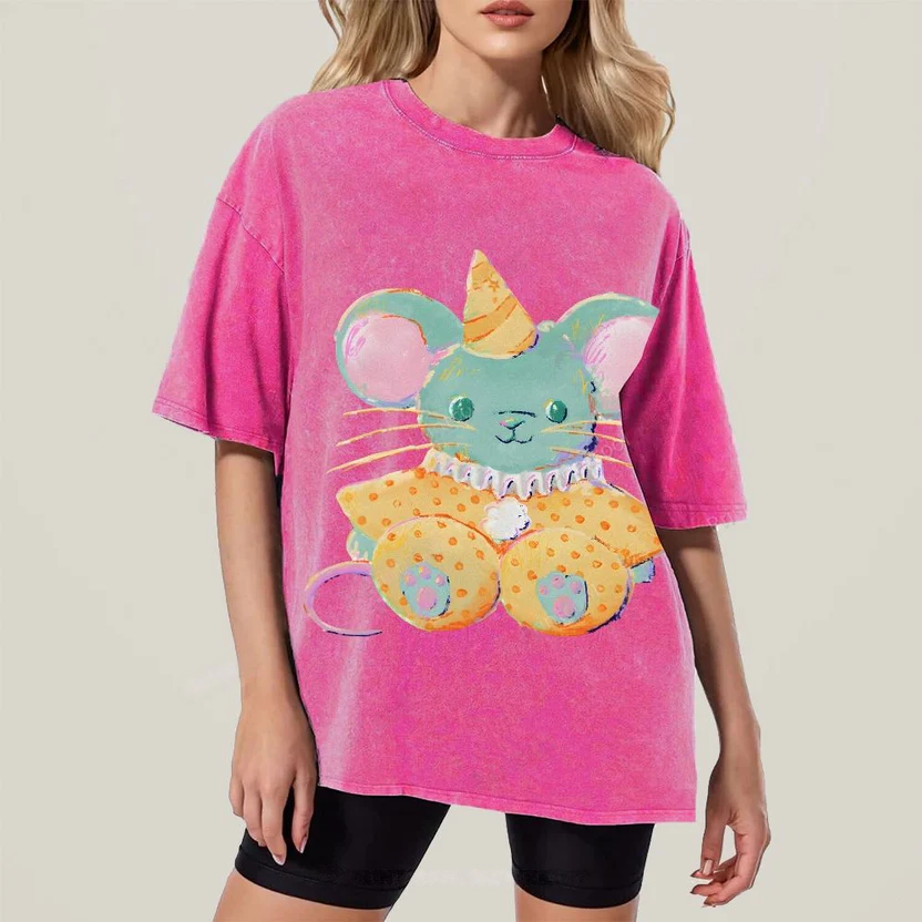 Circus Mouse Unisex Vintage Washed Tee