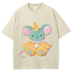 Circus Mouse Unisex Vintage Washed Tee