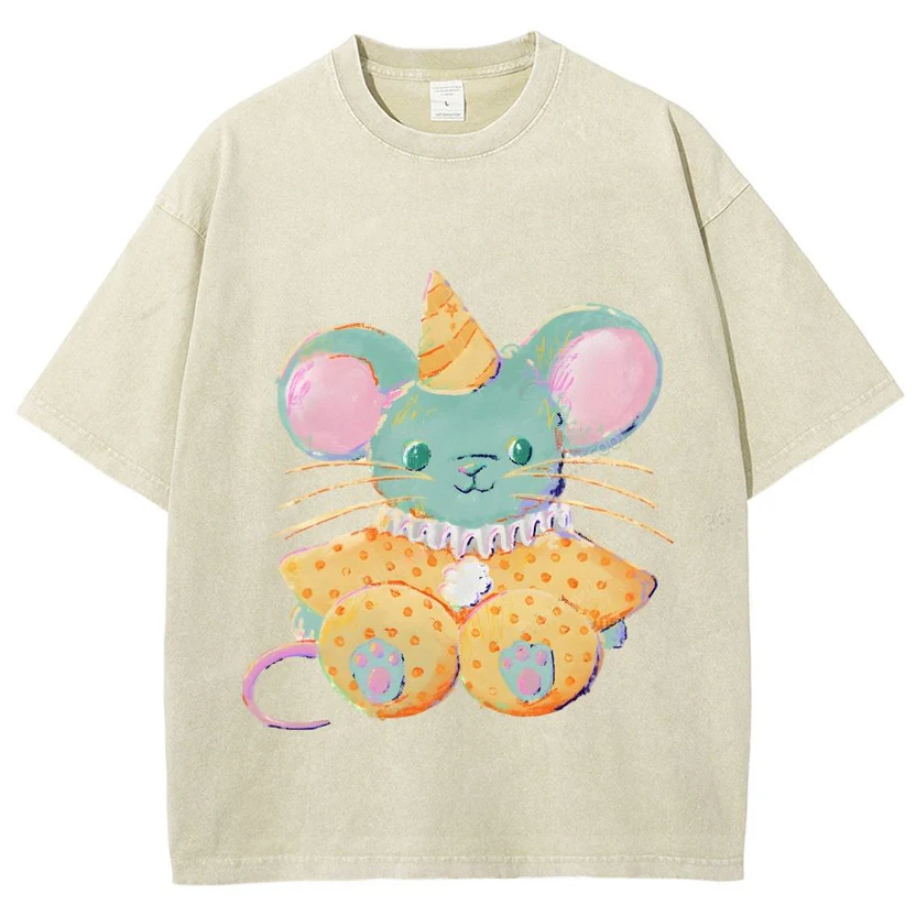 Circus Mouse Unisex Vintage Washed Tee