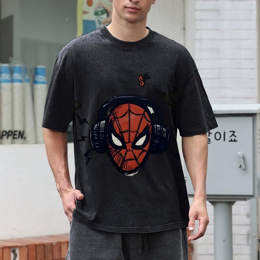Superhero Spider-Man Unisex Vintage Washed Tee