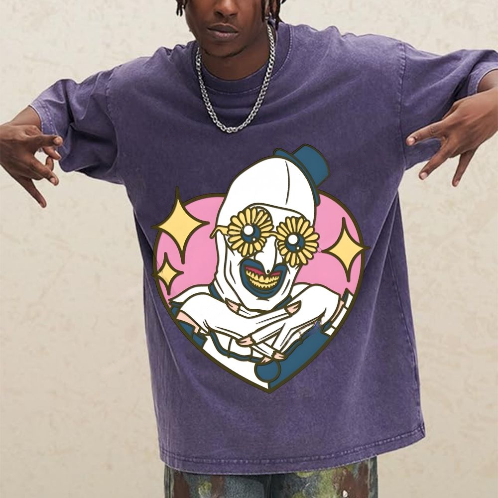 Art The Clown Unisex Vintage Washed Tee