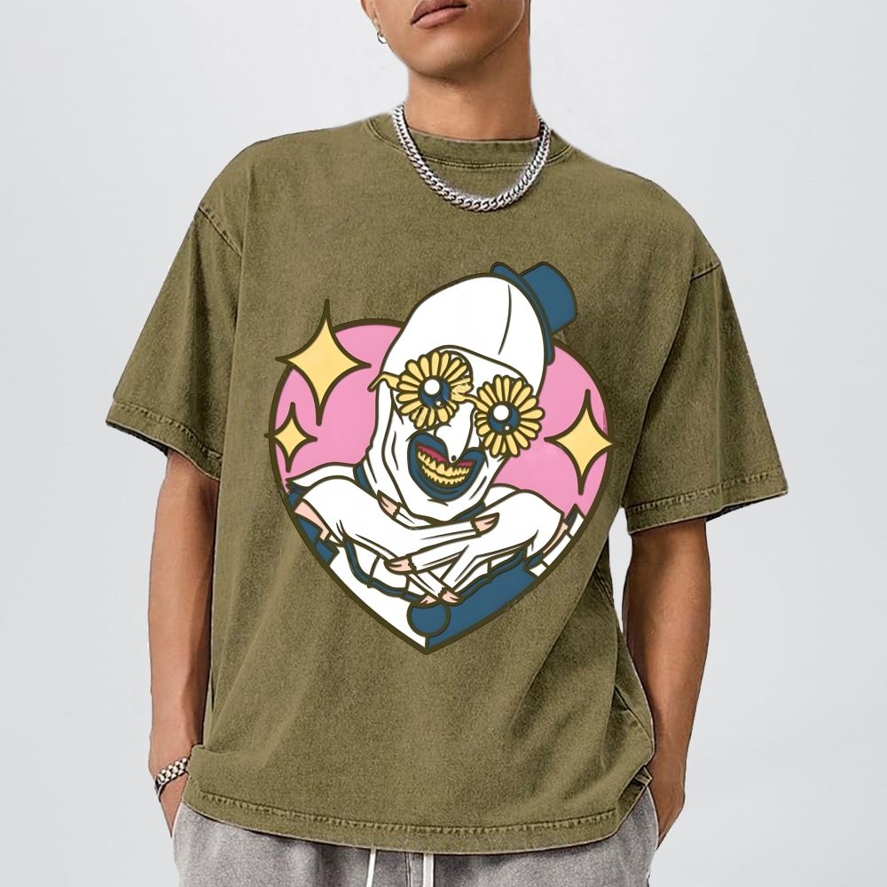 Art The Clown Unisex Vintage Washed Tee