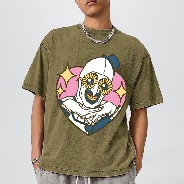 Art The Clown Unisex Vintage Washed Tee