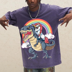 Riding T rex Dinosaur Unisex Vintage Washed Tee