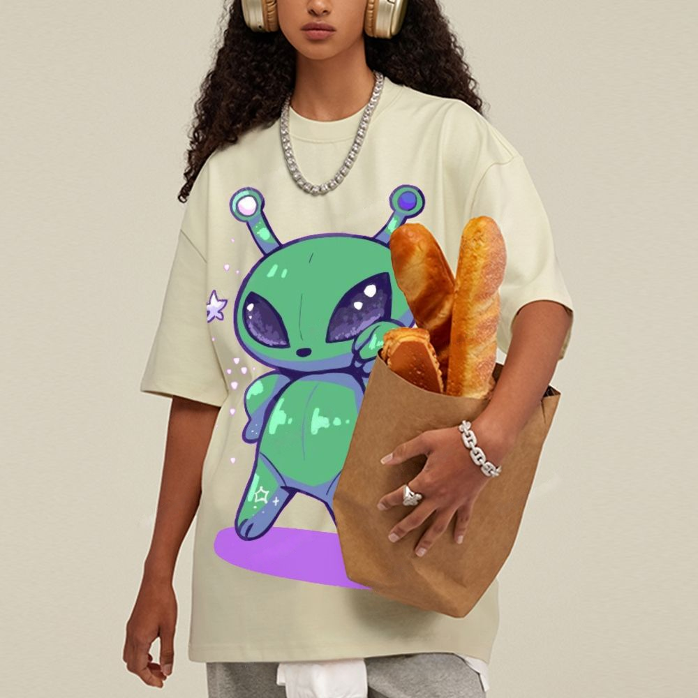 Cute Alien Unisex Vintage Washed Tee