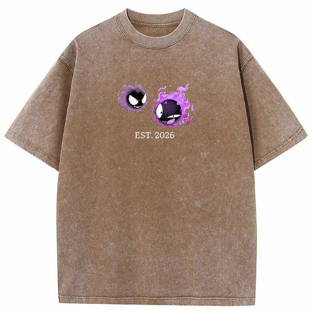 Cute Parent & Kid Gastly Vintage Washed T-Shirt