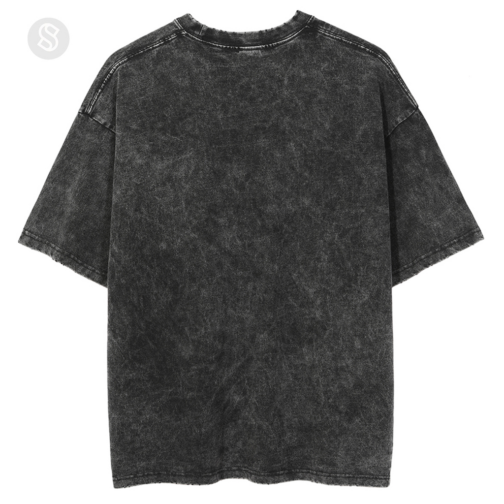 Wizard & Tower Unisex Printed Retro Washed Short Sleeved T-Shirt