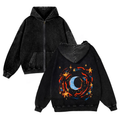 The Cosmic Rush Unisex Washed Cotton Zip Up Hoodie