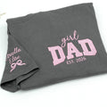 Custom Girl Dad Embroidered Shirt With Baby Name, Pregnancy Announcement Gift