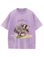 Vintage Washed Custom Name Raccoon Graphic T‑Shirt