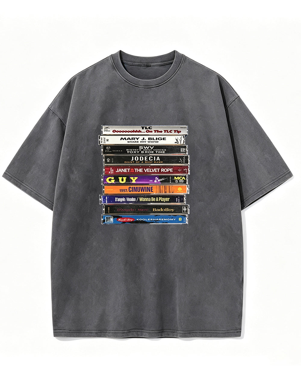 Vintage Washed 90s R&B Cassette Tape Graphic T Shirt