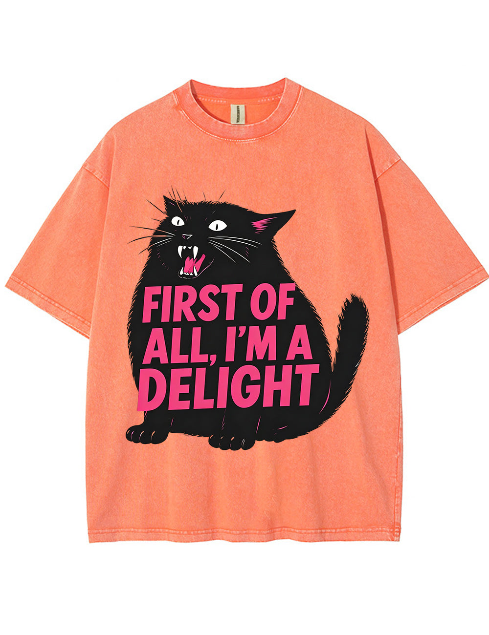 Funny Sarcastic Cat Oversized Casual T-Shirt Main image