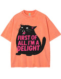 Funny Sarcastic Cat Oversized Casual T-Shirt