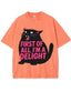 Funny Sarcastic Cat Oversized Casual Tee
