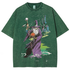 Wizard & Tower Unisex Printed Retro Washed Short Sleeved T-Shirt