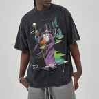 Wizard & Tower Unisex Printed Retro Washed Short Sleeved T-Shirt
