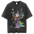 Wizard & Tower Unisex Printed Retro Washed Short Sleeved T-Shirt