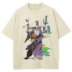 Wizard & Tower Unisex Printed Retro Washed Short Sleeved T-Shirt