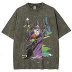 Wizard & Tower Unisex Printed Retro Washed Short Sleeved T-Shirt