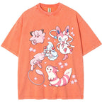 Pink Fairy Type Evolution Squad Cartoon Tee | Pokemon Anime