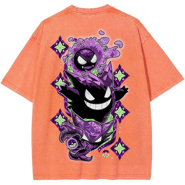 Crystal Ghost Evolution Full Back Graphic Tee | Pokemon Anime
