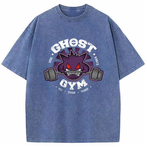 Grunge Ghost Gym Gengar Wash Vintage Tee | Pokemon Anime