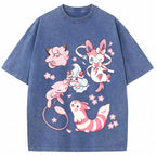 Pink Fairy Type Evolution Squad Cartoon Tee | Pokemon Anime