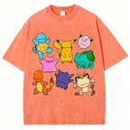 Cute Derpy Pokemon Unisex Vintage Washed Tee
