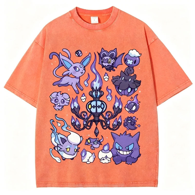Ghost Type Pokémon Unisex Vintage Washed Tee Main image
