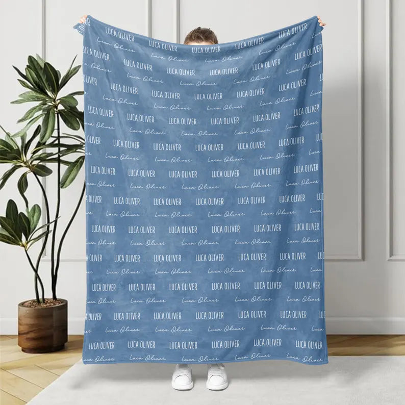 Custom Baby Blanket with Name, Personalized Name Blanket