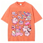 Pink Pok¡§|mon Friends Unisex Vintage Washed Tee
