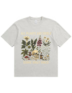 Retro Poisonous Plant Skull Mushroom  Soft Cotton T-Shirt
