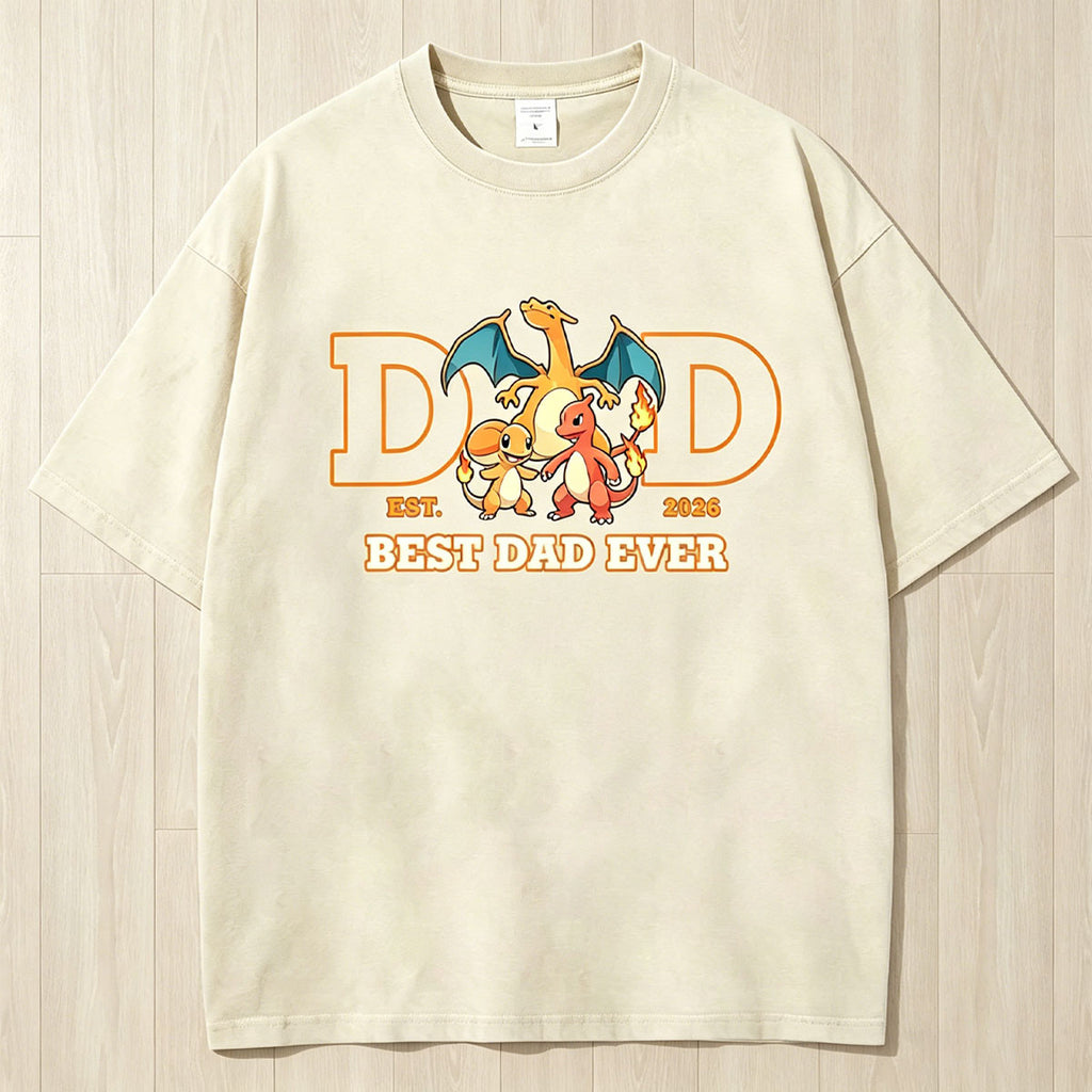 Custom Pokemon Dad Shirt with Kids Names