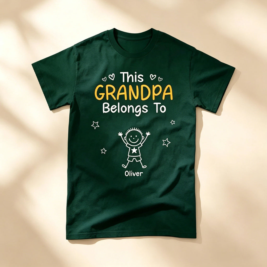 Birthday Gifts for Dad, Grandpa - Grandpa Belongs to T-shirt