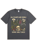 Retro Poisonous Plant Skull Mushroom  Soft Cotton T-Shirt