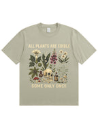 Retro Poisonous Plant Skull Mushroom  Soft Cotton T-Shirt
