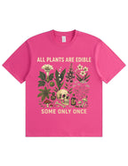 Retro Poisonous Plant Skull Mushroom  Soft Cotton T-Shirt