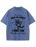 Funny Sarcastic Raccoon Vintage Washed T‑Shirt