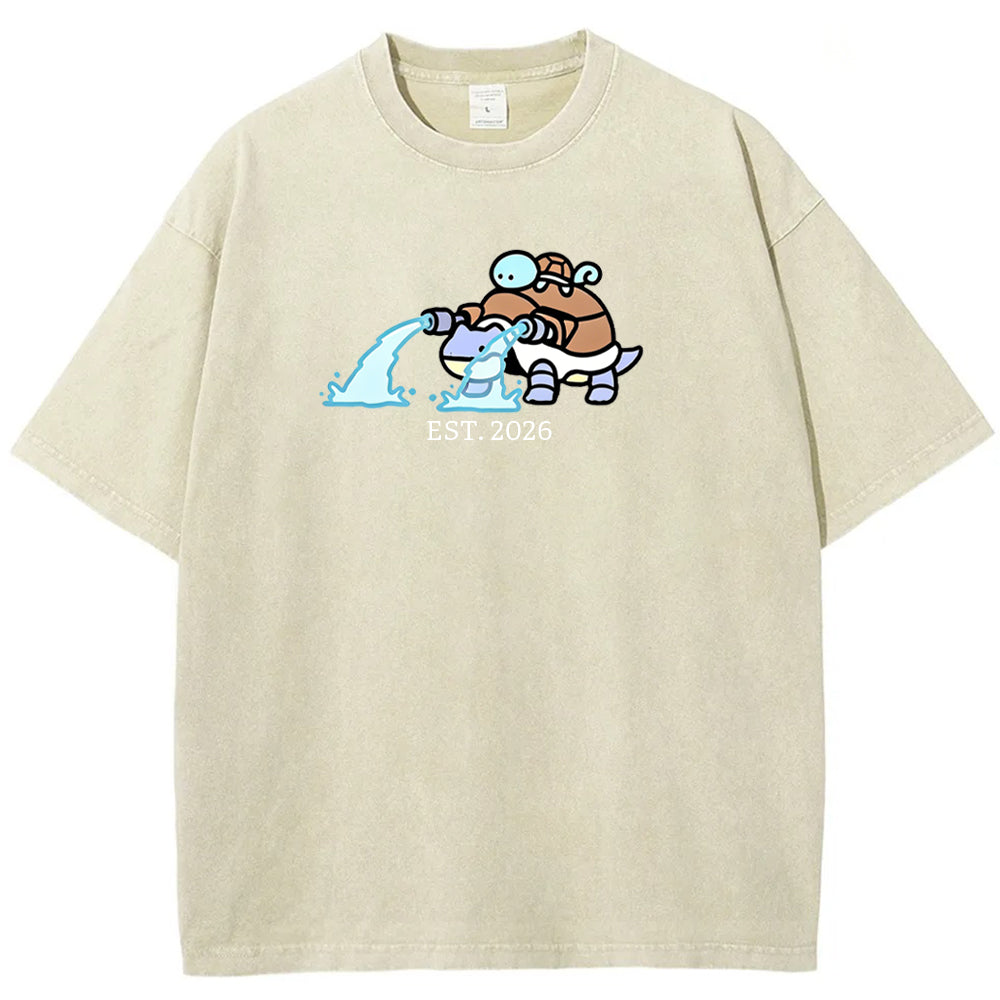 Cute Parent & Kid Blastoise Vintage Washed T-Shirt