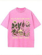 Retro Poisonous Plant Skull Mushroom  Vintage Washed T-Shirt