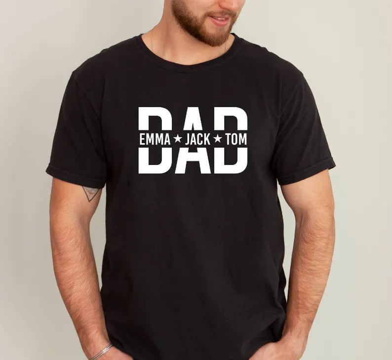 Custom Dad Shirt With Kids Names, Dad T-Shirt Secondary image