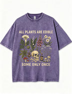 Retro Poisonous Plant Skull Mushroom  Vintage Washed T-Shirt