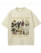 Retro Poisonous Plant Skull Mushroom  Vintage Washed T-Shirt