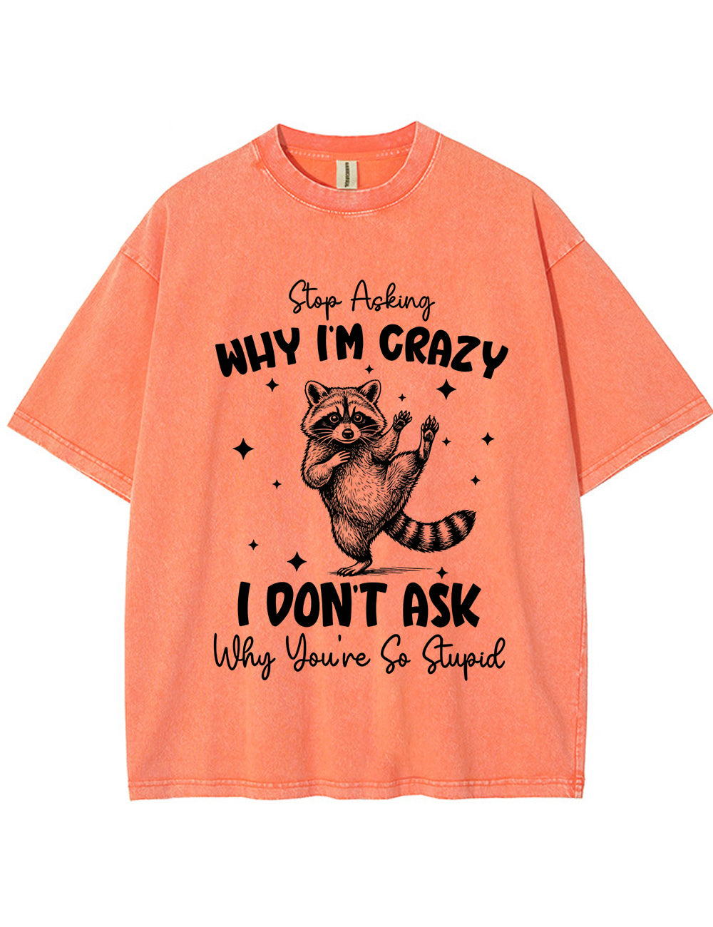 Funny Sarcastic Raccoon Vintage Washed T‑Shirt