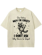 Funny Sarcastic Raccoon Vintage Washed T‑Shirt