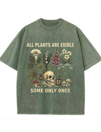 Retro Poisonous Plant Skull Mushroom  Vintage Washed T-Shirt