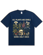 Retro Poisonous Plant Skull Mushroom  Soft Cotton T-Shirt